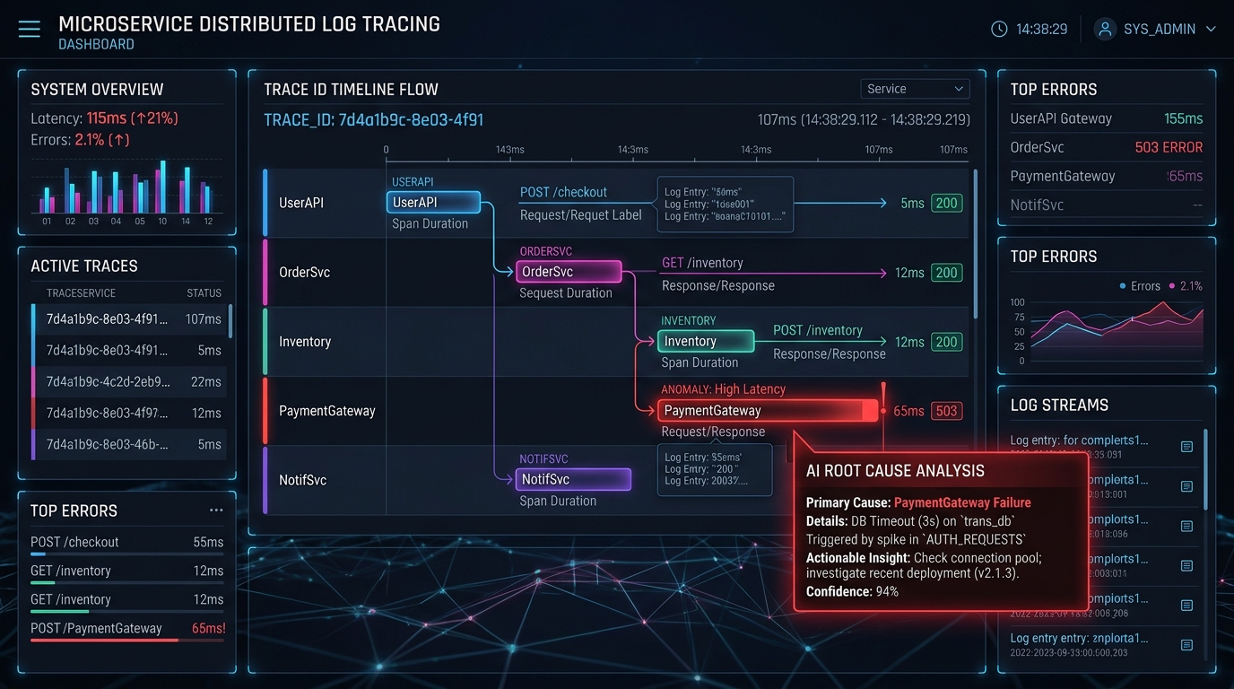 Крос-системний аналіз логів за Trace ID для миттєвого виявлення аномалій у складних бізнес-процесах